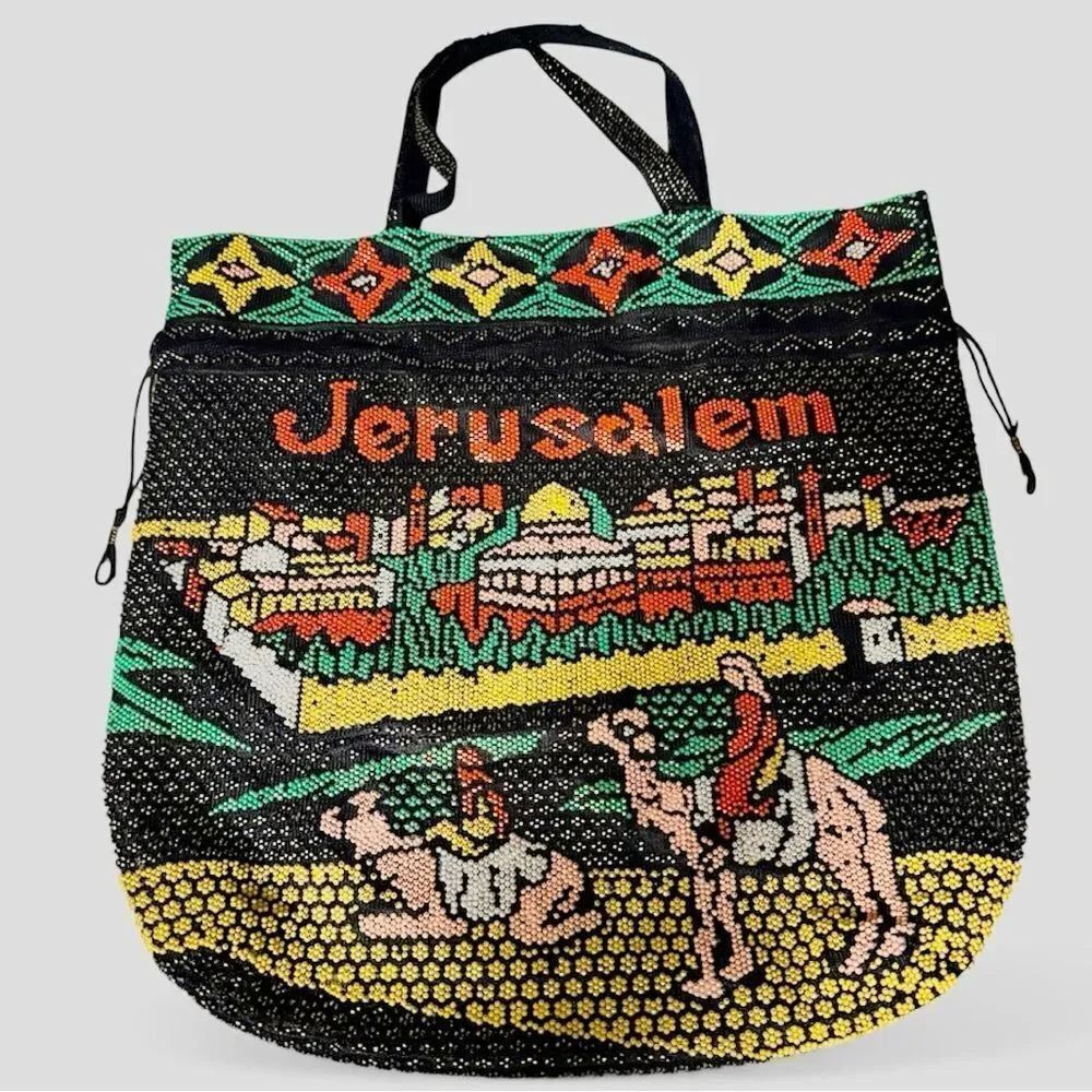 Handmade Beaded Jerusalem Bag Women Multicolor Travel Holy Land Art Tote